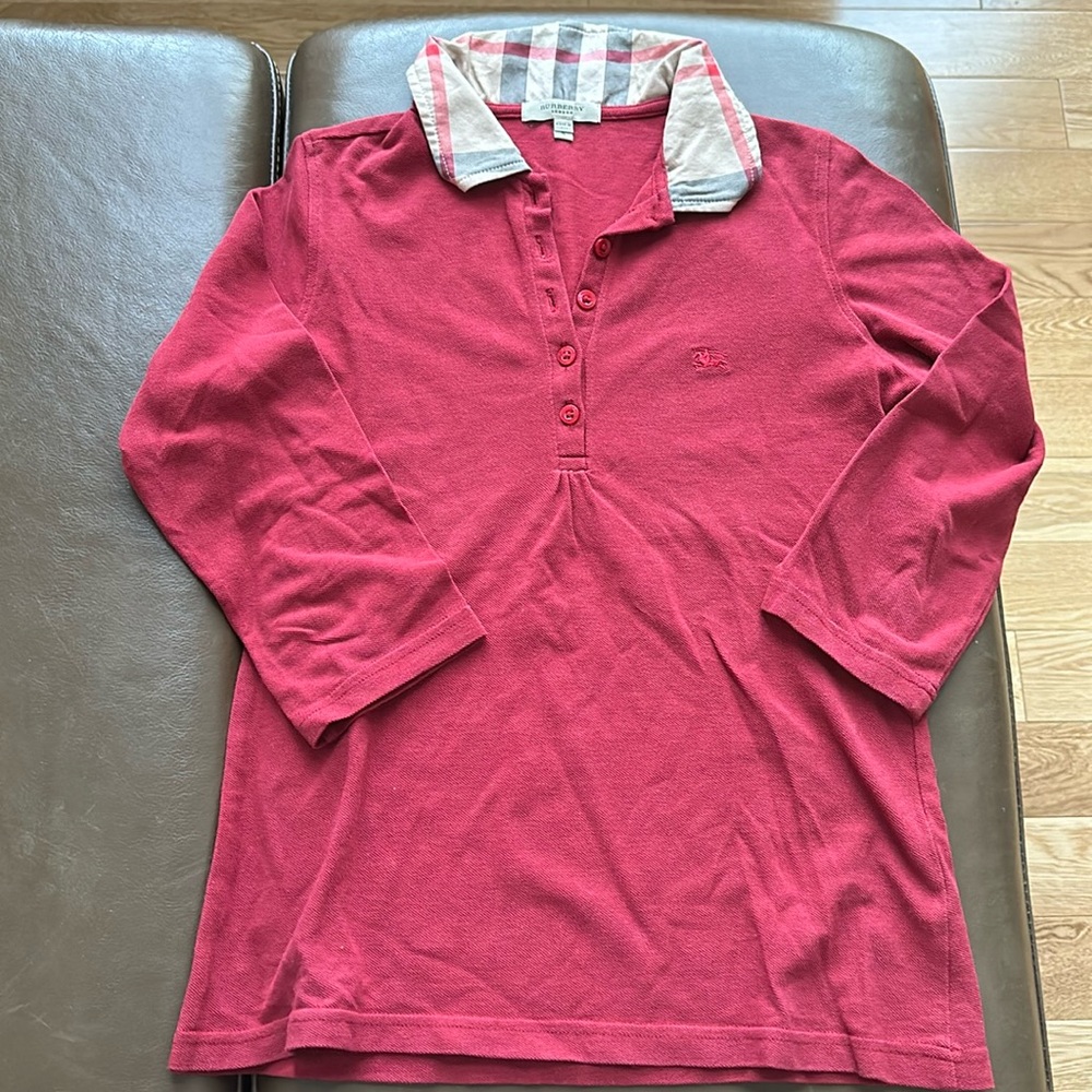 Burberry 3/4 sleeves fitted polo